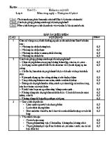 Giáo án môn Công nghệ - Tiết 52 Kiểm tra một tiết